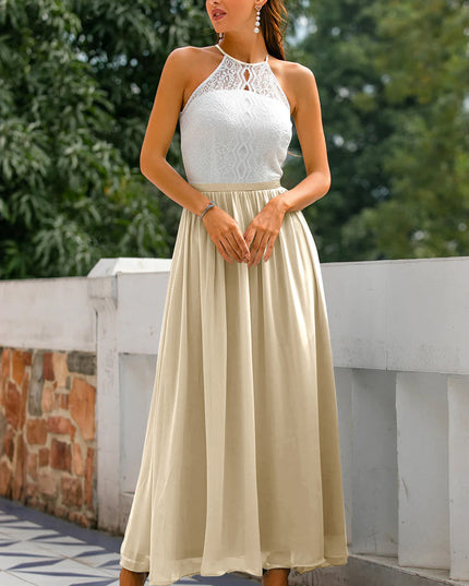 Claire | Women Wedding Guest Halter Maxi Dress