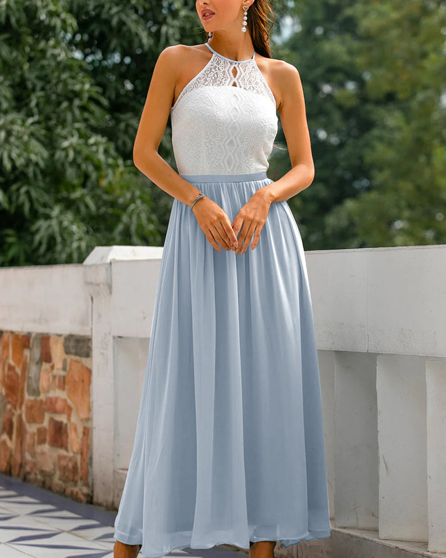 Claire | Women Wedding Guest Halter Maxi Dress
