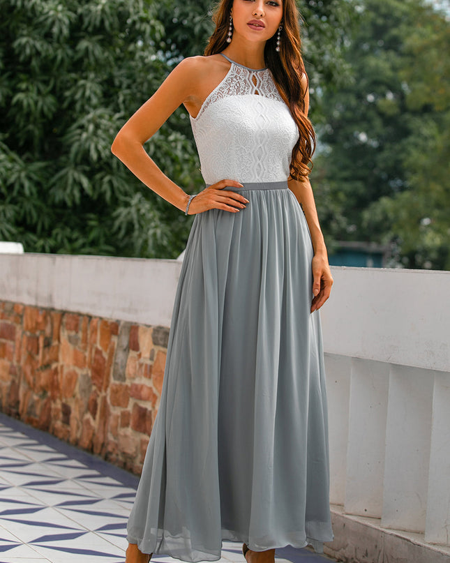 Claire | Women Wedding Guest Halter Maxi Dress