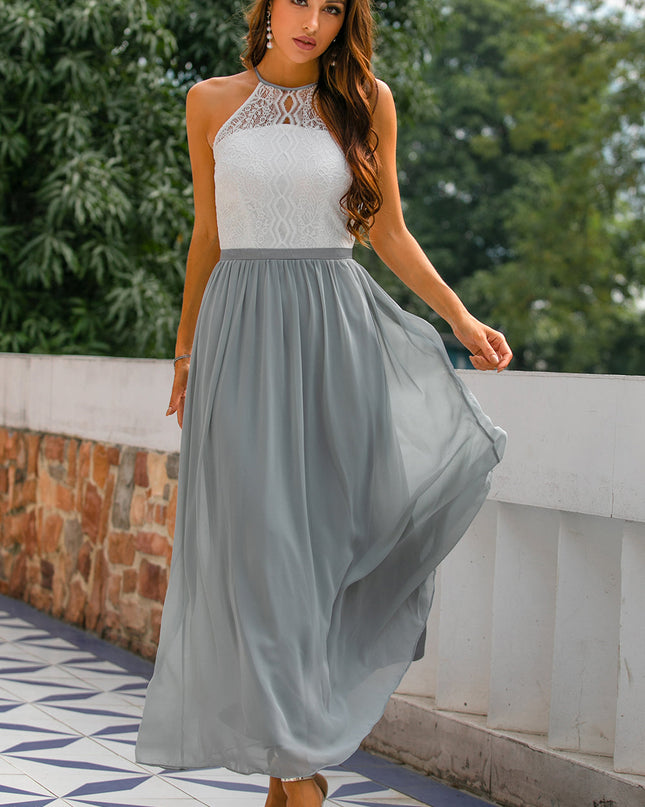 Claire | Women Wedding Guest Halter Maxi Dress