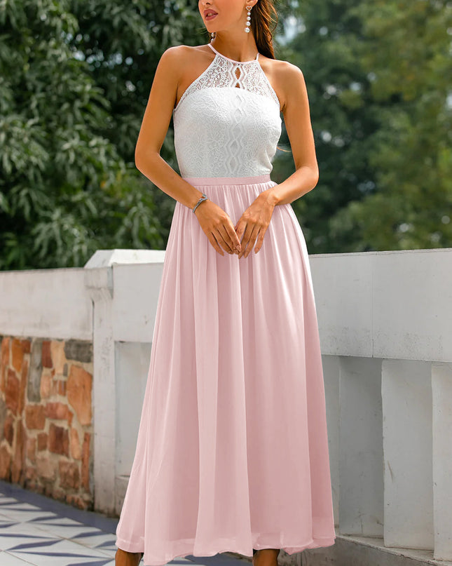 Claire | Women Wedding Guest Halter Maxi Dress