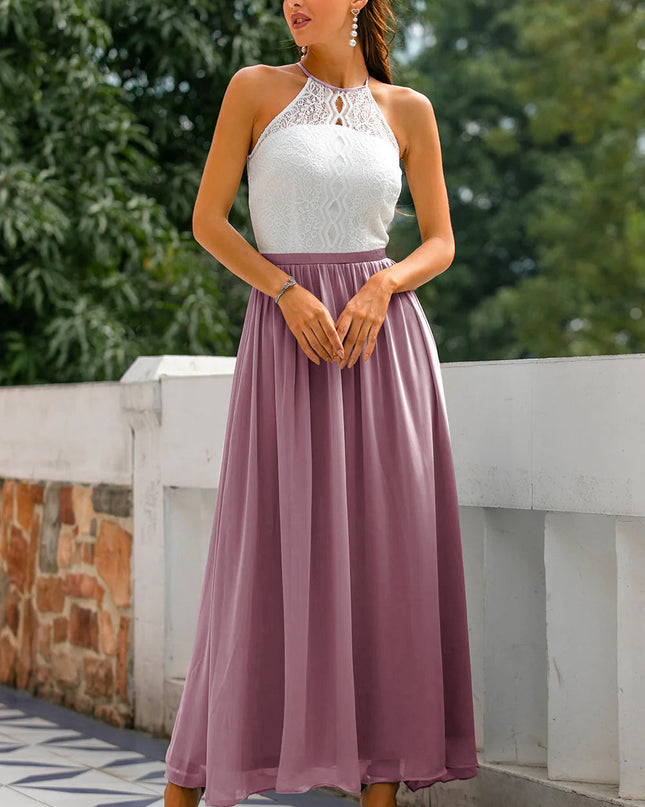 Claire | Women Wedding Guest Halter Maxi Dress
