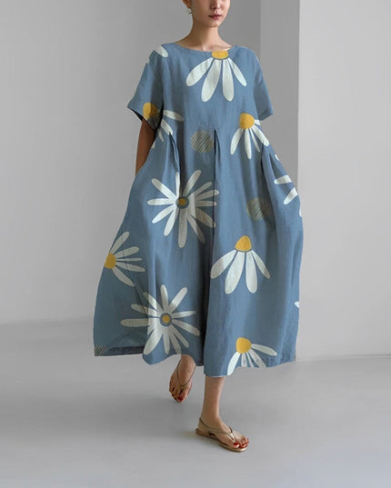Jacklyn | Women Relaxed Style Flower Midi Dress